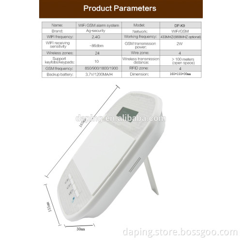 Support 10 Keypads Intrusion Alarm System Kit with Wifi Function